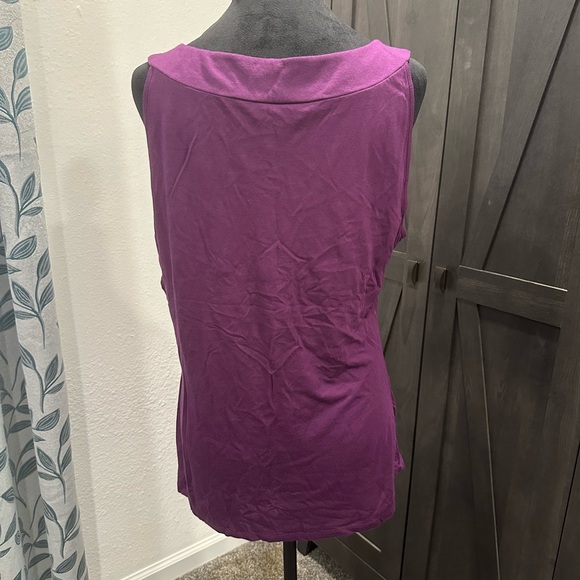 LOFT Vibrant Purple Blouse with Bow Detail - Picture 2 of 5